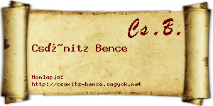 Csánitz Bence névjegykártya