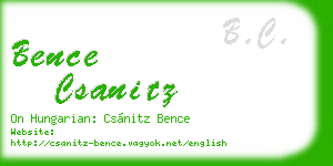 bence csanitz business card